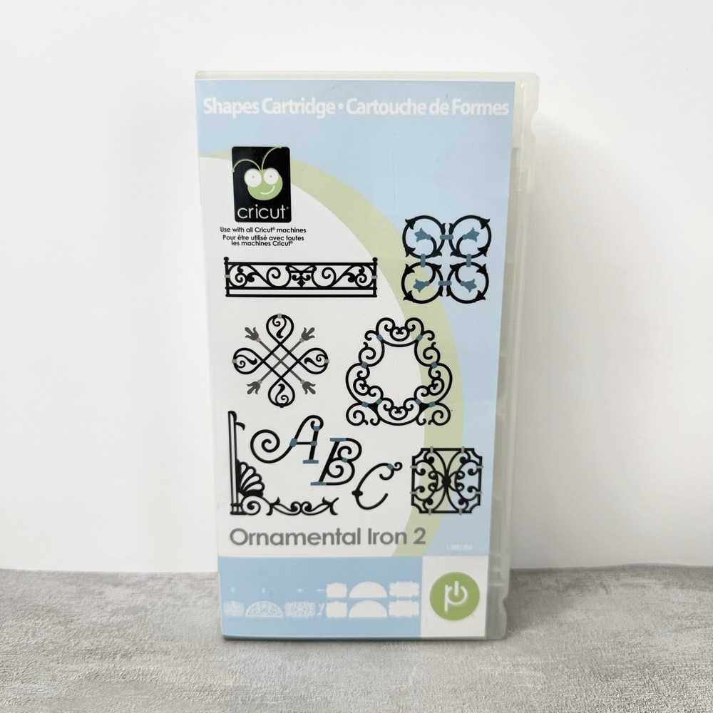 Cricut Ornamental Iron 2 Shapes Cartridge Complete Case Booklet Keypad Overlay